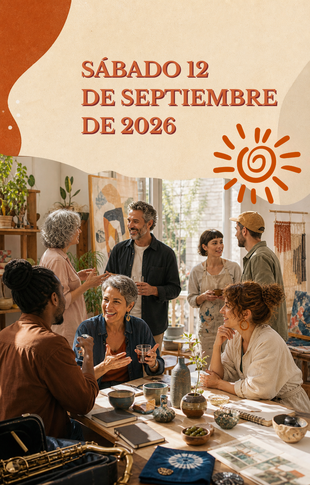 Cartel del Vermut Ehuna del sábado 12 de septiembre de 2026 para artistas y proyectos creativos de Navarra