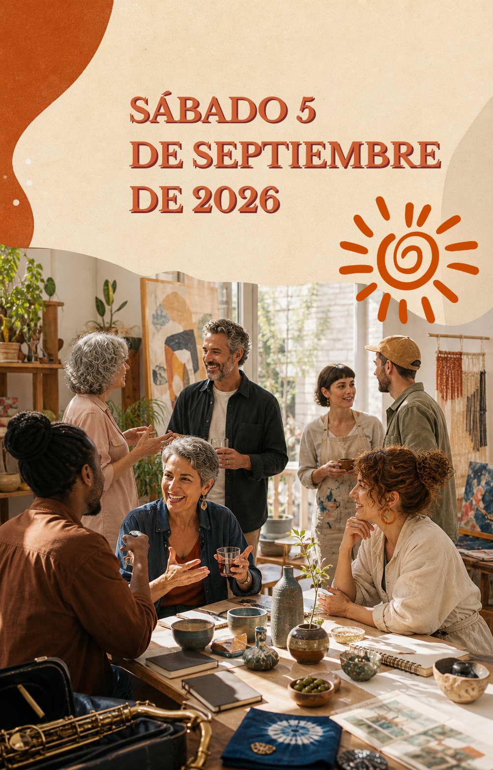 Cartel del Vermut Ehuna del sábado 5 de septiembre de 2026 para artistas y proyectos creativos de Navarra